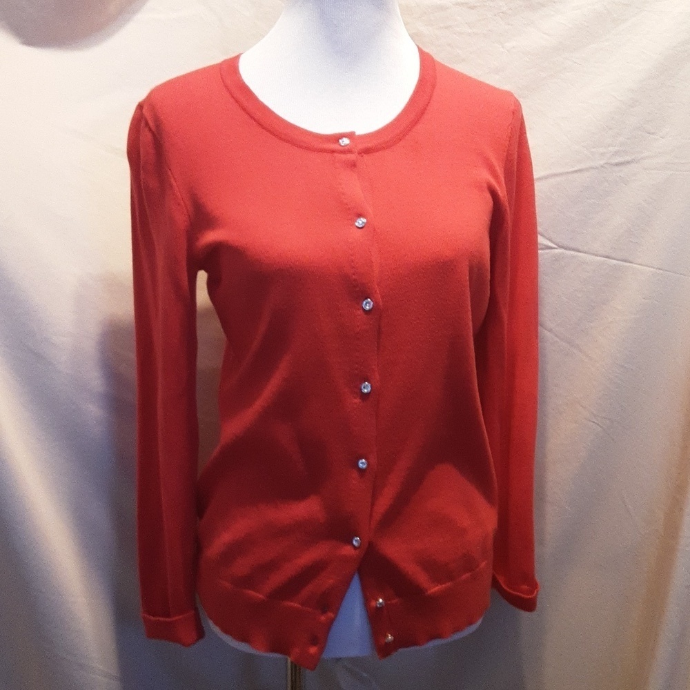 Tommy Hilfiger Red and Sparkle Cardigan SZ MD